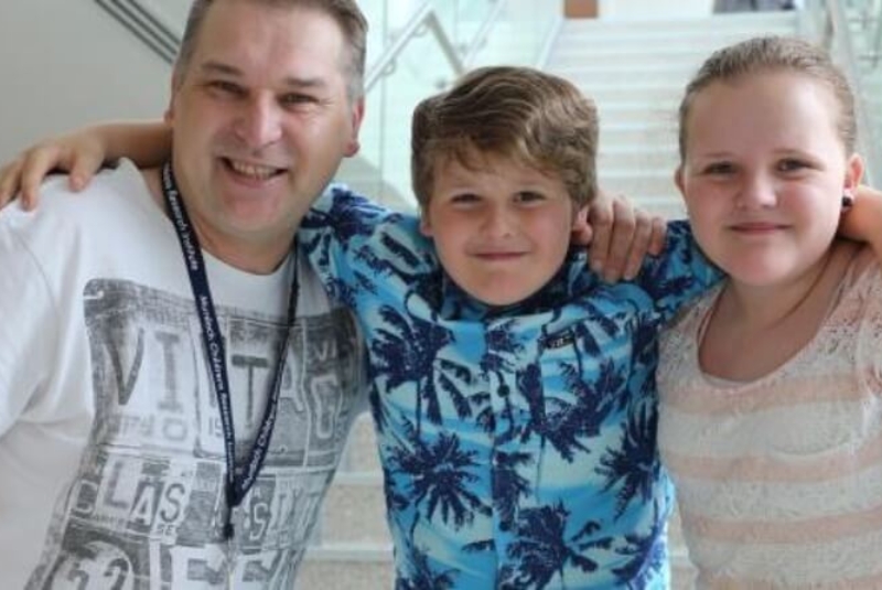 Joe Karlecik with his children